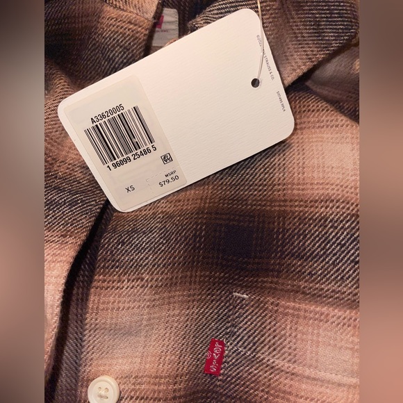 Levis Nola Oversized Button-up Shirt Sz XS oversized plaid print - Picture 4 of 4